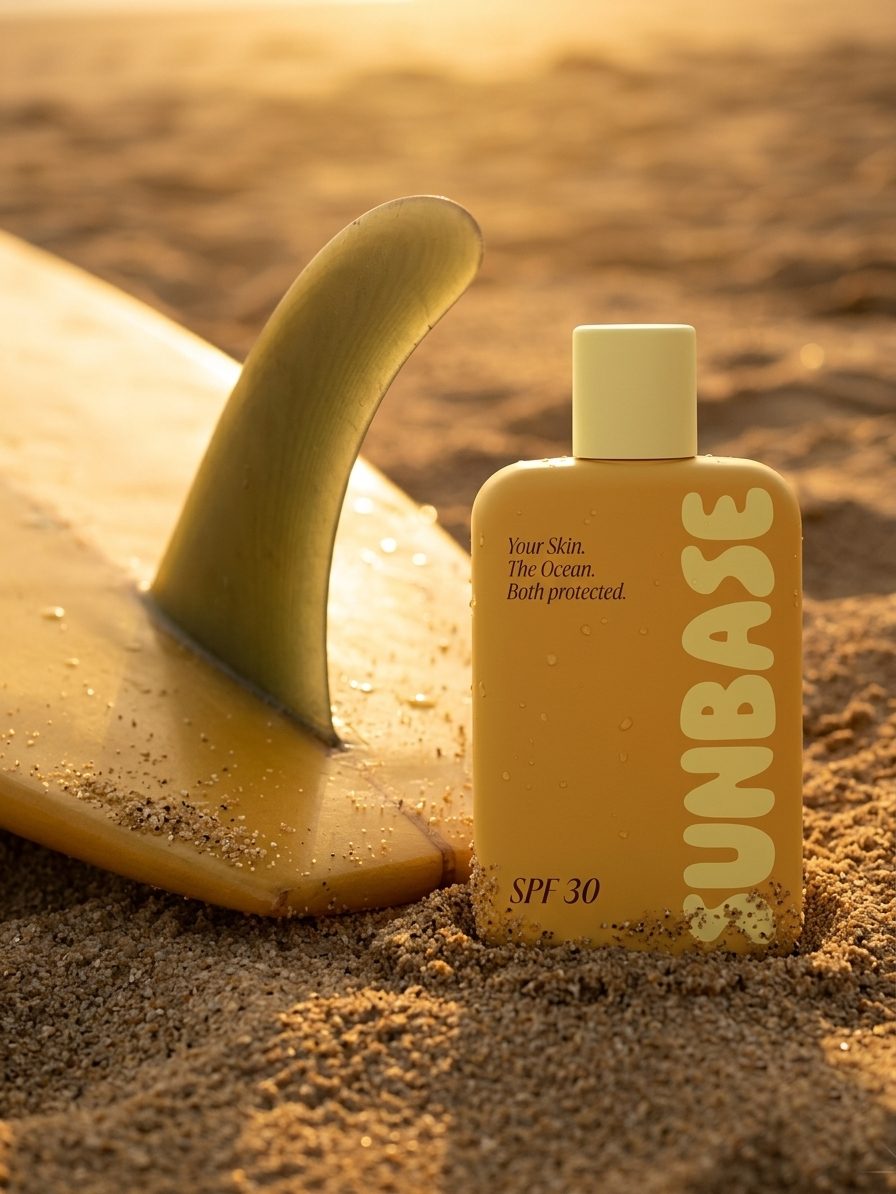 SUNBASE — surfboard fin + fles