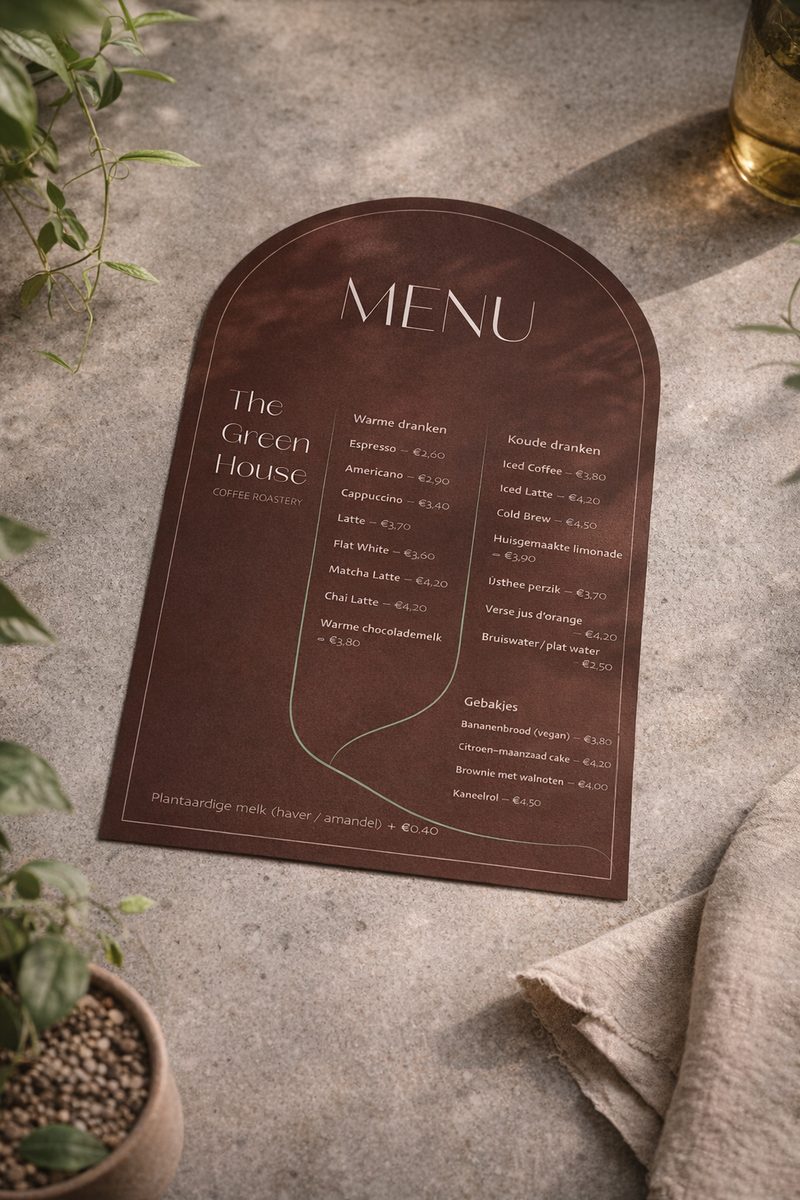 The Greenhouse — menu
